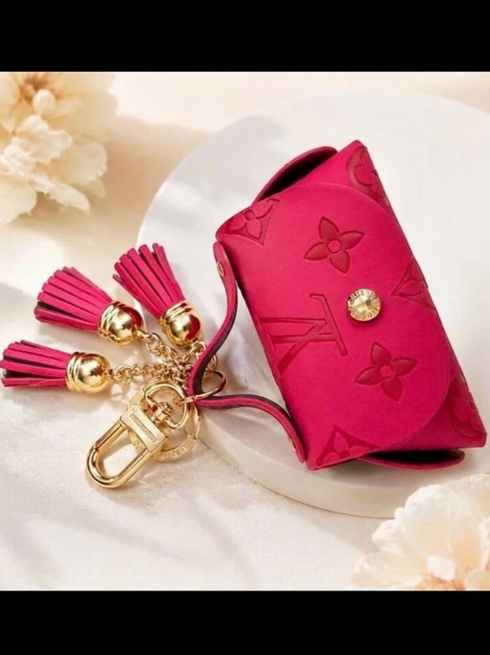 Louis Vuitton Monogram Tassel Bag Charm Pink